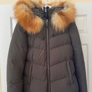 Rudsak Olive jacket with Fox fur size M